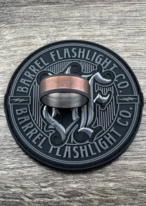 Blackened and Papered Copper Barrel Ring