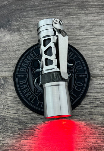 Barrel Machine Finish Titanium 3 Picatinny Barrel Rail,  Black Micarta Ring and Sleeve and QUANTUM DRIVER with RGB secondaries