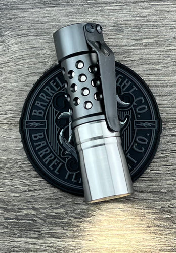 Barrel Machine Finish Titanium Head with DLC Titanium M2JN Body and QUANTUM DRIVER with RGB secondaries