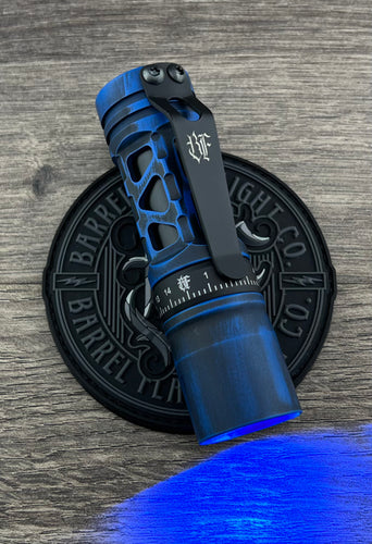 PRE-ORDER FINISH Titanium Rail with Turret Barrel Ring, BF Logo Clip, Battleworn Blue Cerakote 3 Picatinny with with QUANTUM DRIVER