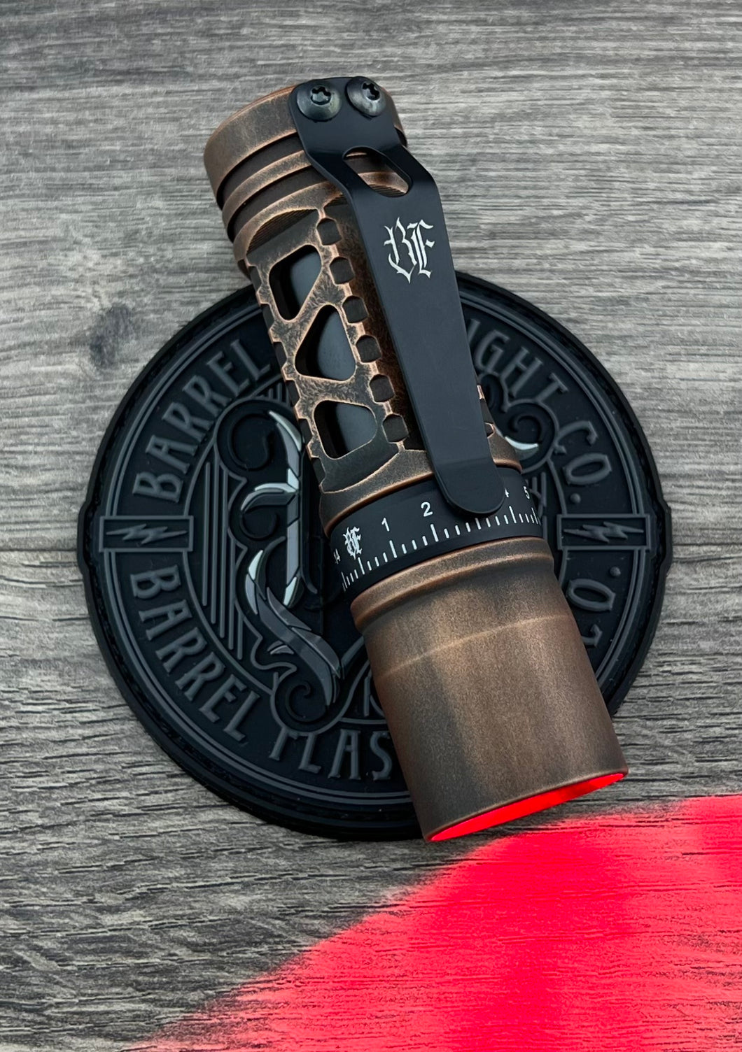 PRE-ORDER FINISH Barrel Titanium Rail with Turret Barrel Ring, BF Logo Clip, Battleworn Copper Cerakote 6 Picatinny with with QUANTUM DRIVER