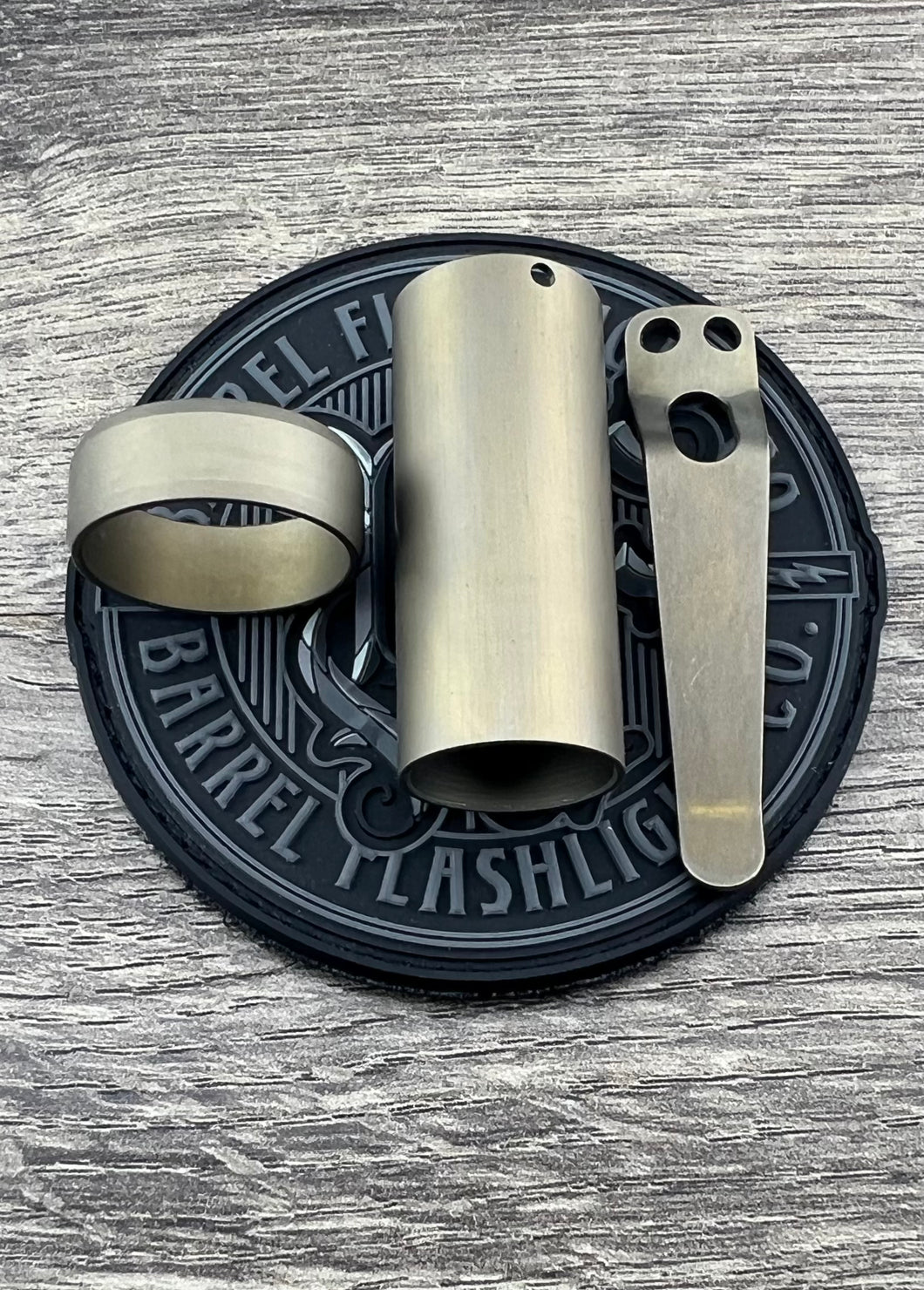 FDE Ano Titanium Ring, Sleeve and standard bent clip set
