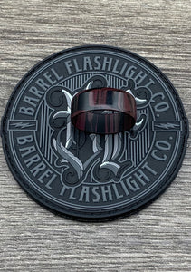 Ebonite Polished Barrel Ring, Black and Mauve