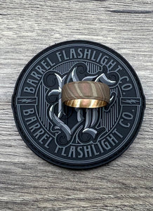 Blasted and Forced Patina #1 Mokume Barrel Ring