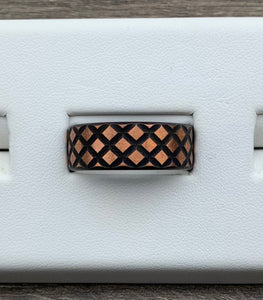 Copper Blackened Pineapple Frag Barrel Ring