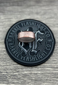 Blackened and Hammered Copper Barrel Ring